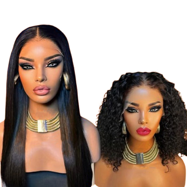 14" Double Drawn Curl Full Frontal Wig PLUS 20" Peruvian (5x5) Wear and Go Wig, premium human hair combo set from Smart Hair Global South Africa