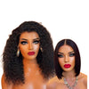 18" Full Frontal Curly Wig PLUS 12" Double Drawn Cropped Bob Wig