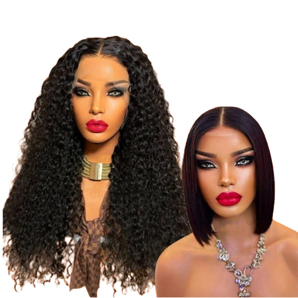 30" Full Frontal Curly PLUS 12" Double Drawn Cropped Bob Wig, premium human hair combo set from Smart Hair Global South Africa