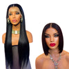 30" Full Frontal Straight PLUS 12" Double Drawn Cropped Bob Wig