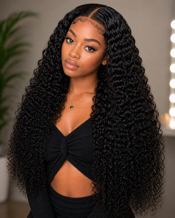 Full Frontal Curly Burmese Lace Wig 32"