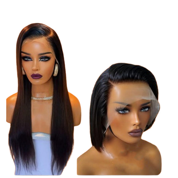 24" Peruvian Full Frontal Wig PLUS 10" Full Frontal Bob, premium human hair combo set from Smart Hair Global South Africa