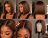Caramel Brown Full Frontal Wigs